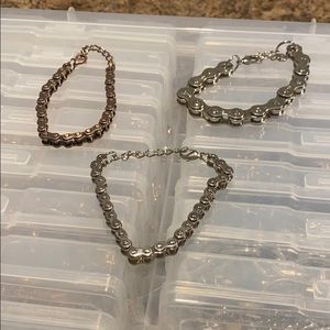 Men’s bicycle chain style bracelets
